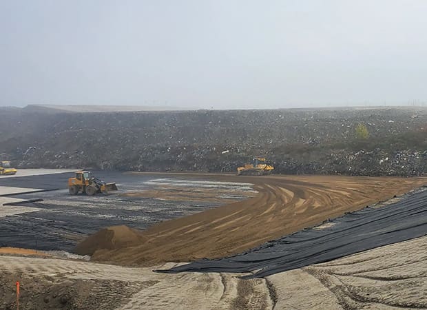 Installation of On-site Treatment System Landfill cell construction